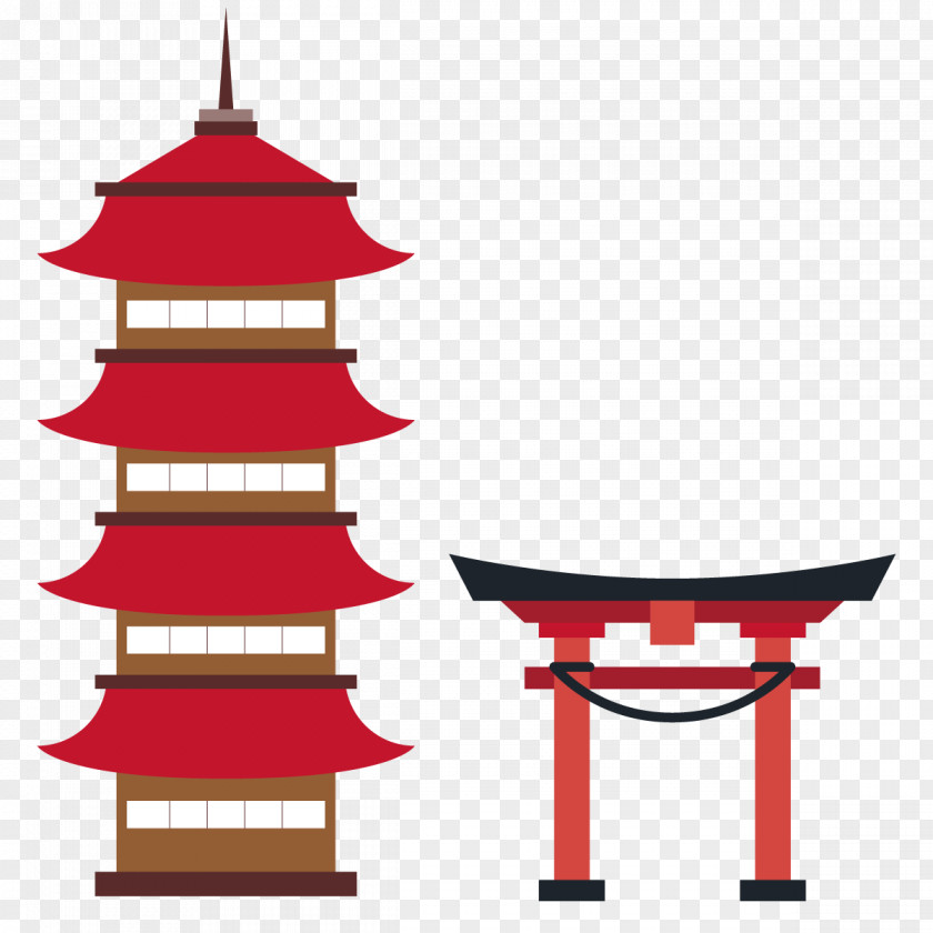 Vector Japanese Architecture Japan Shinto Shrine Template Icon PNG
