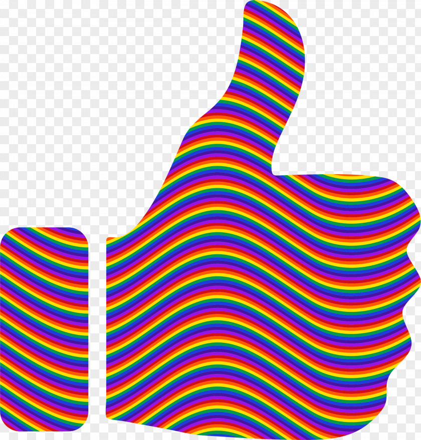 Wave Thumb Signal Rainbow Clip Art PNG