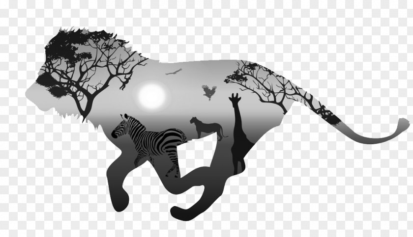 Africa Lion Silhouette Illustration PNG