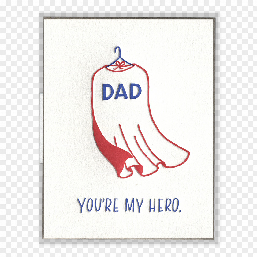 Dad My Hero Paper Greeting & Note Cards Father's Day Letterpress Printing PNG