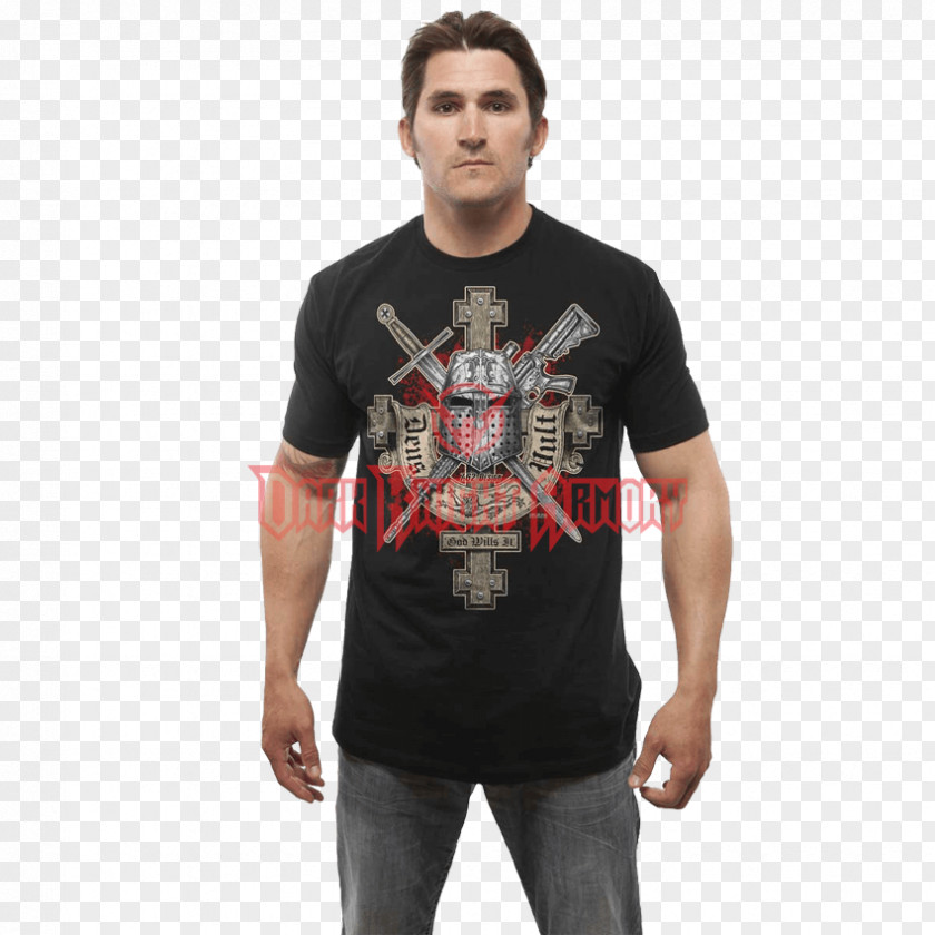 Deus Vult Printed T-shirt Sleeve Top PNG