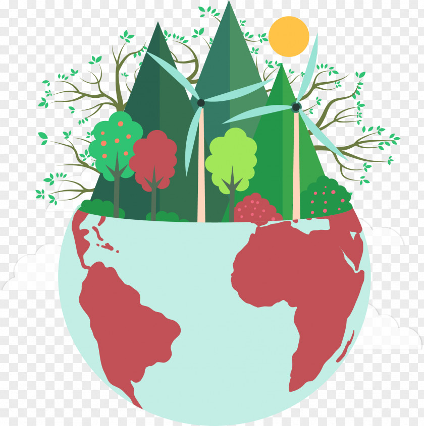 Vector Painted Green Earth Sustainability Environmentally Friendly Ecology PNG