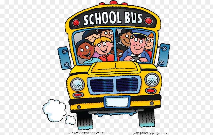 Cartoon School Bus Transport District PNG