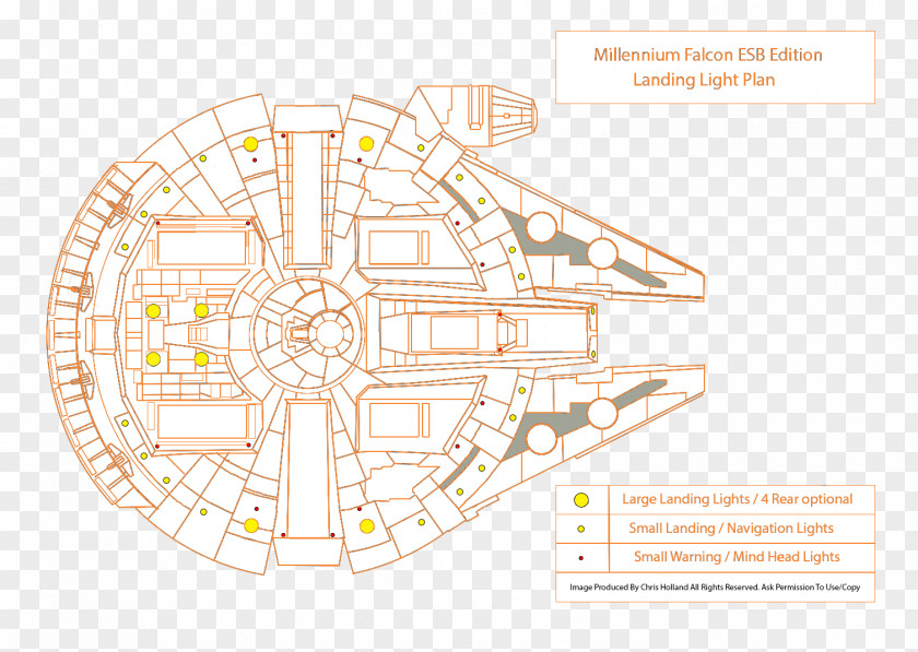 Millennium Falcon Lighting Light-emitting Diode Landing Lights PNG