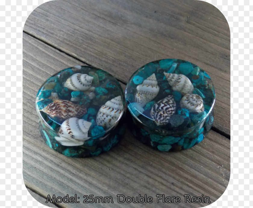 7 16 Ear Gauges Turquoise Plastic Bead PNG