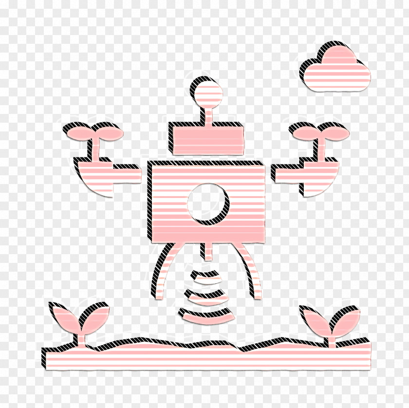 Cartoon Pink Agriculture Icon Drones Farming PNG