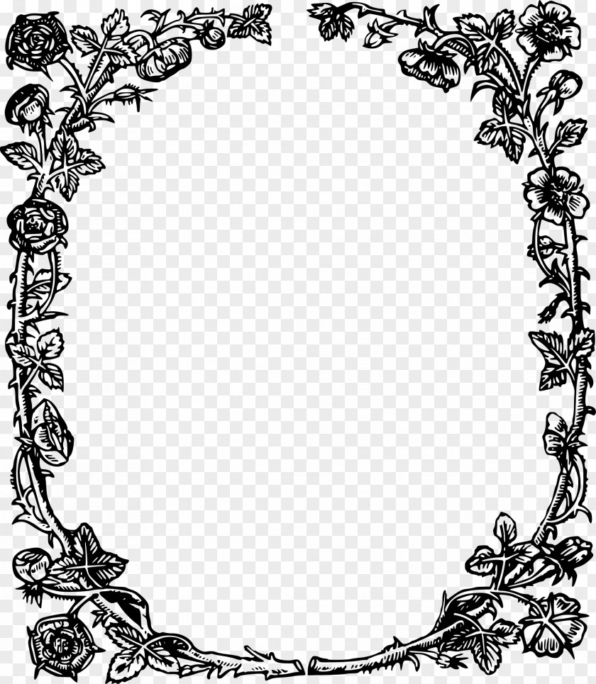 Rose Frame England Tudor Period Public Domain Clip Art PNG