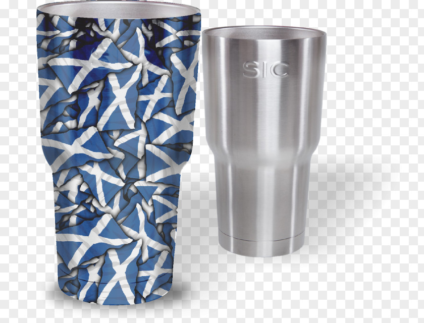 Banner Pattern Hydrographics Highball Glass Metal Cup PNG