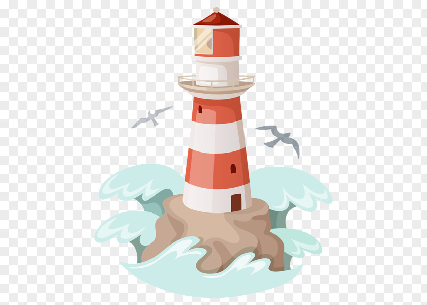 Summer Cartoon Lighthouse Clip Art PNG