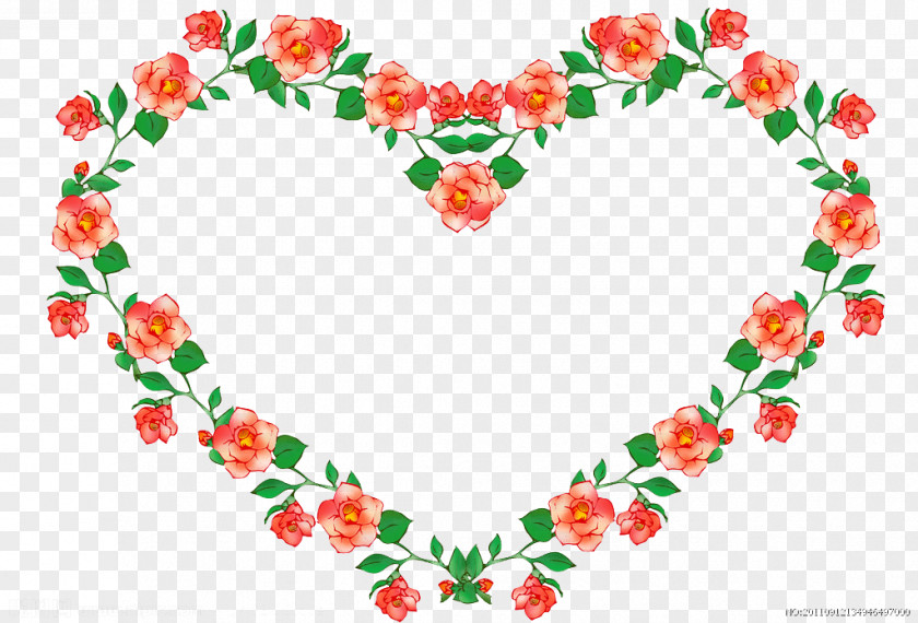 Heart-shaped Floral Frame Download Heart PNG