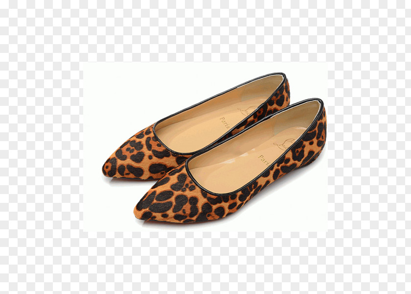 Louboutin Leopard Ballet Flat Slip-on Shoe High-top PNG