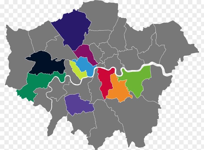 Map London Borough Of Southwark Bromley Boroughs Brent PNG