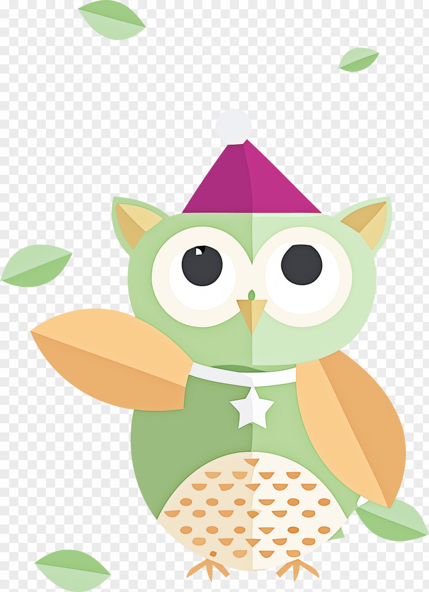 Owl Green Cartoon Bird Of Prey PNG