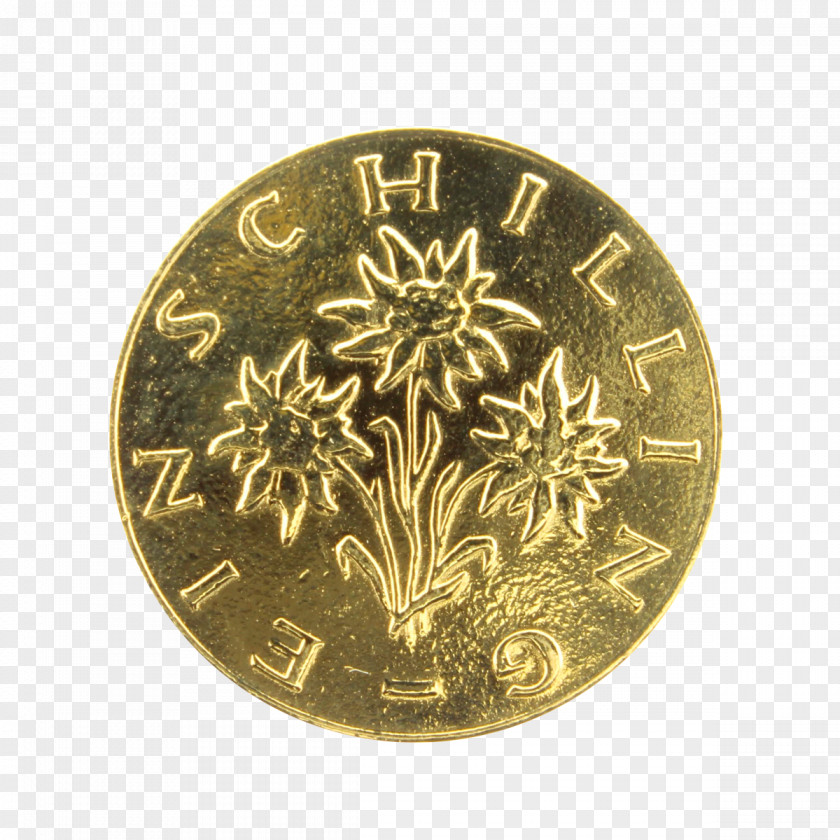 Plaque Gold Coin Austrian Schilling Shilling PNG
