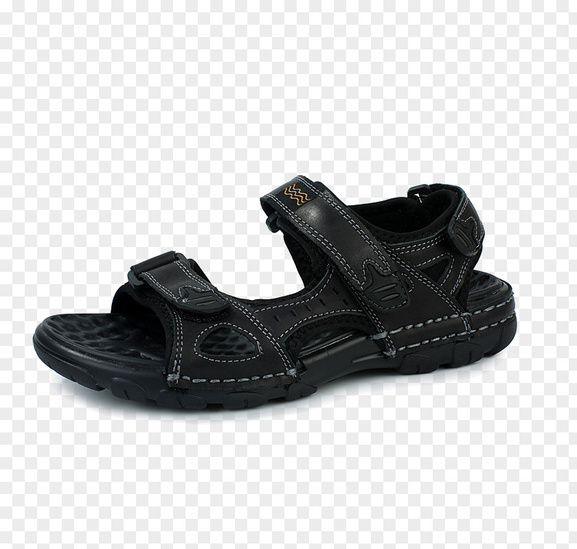 Black Sandals Slipper Sandal Shoe Leather Flip-flops PNG