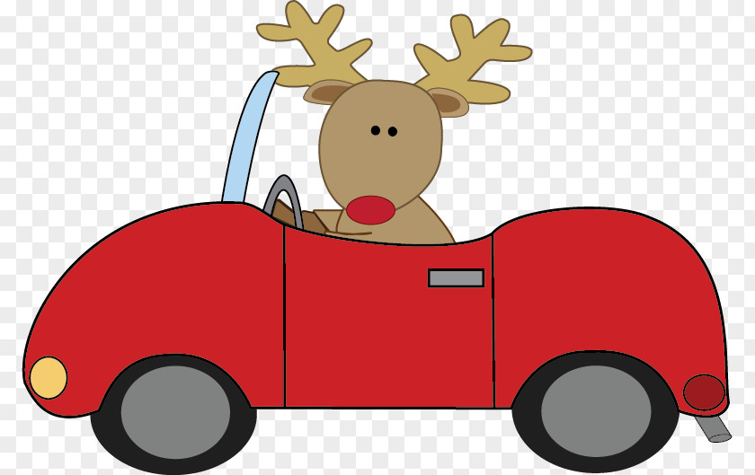 Car Driving Jeep Reindeer Clip Art PNG