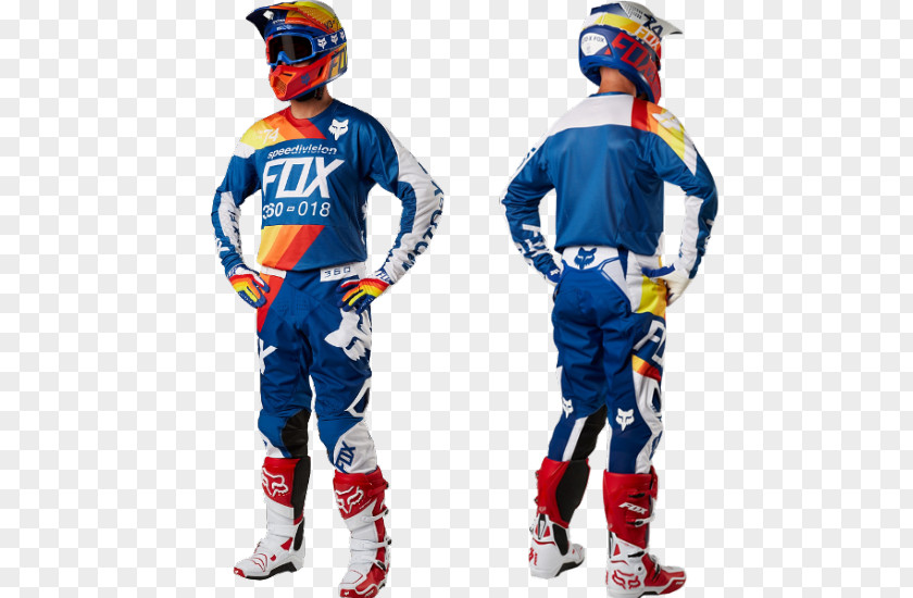 Moto Cross Fox Racing Clothing Uniform Motocross Blue PNG