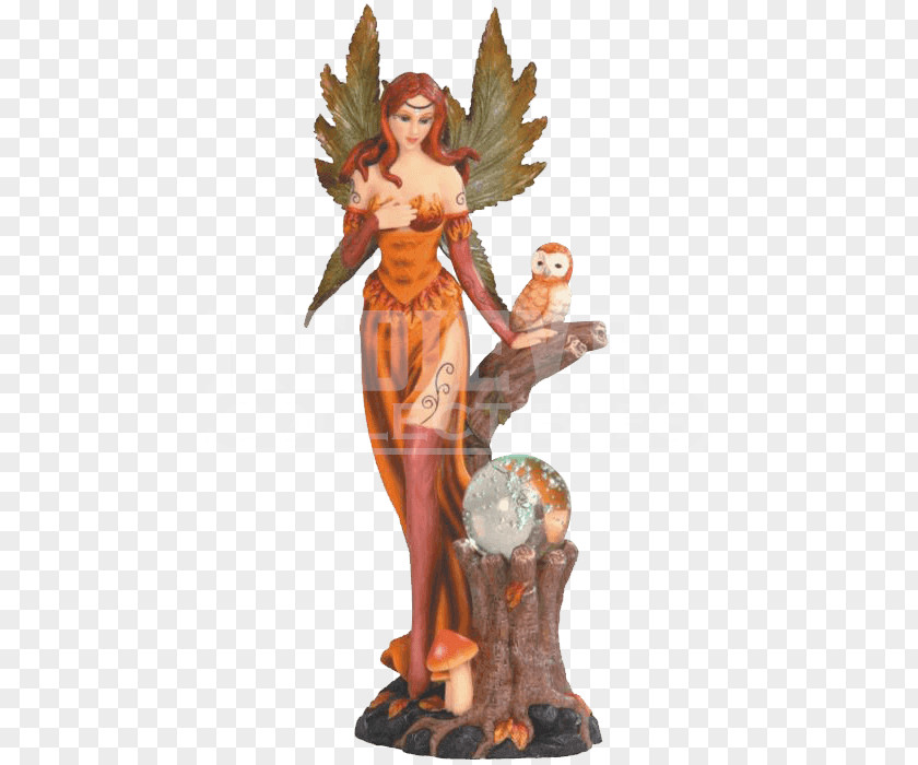 Crystal Light Owl Figurine Autumn Forest Fantasy Statue PNG