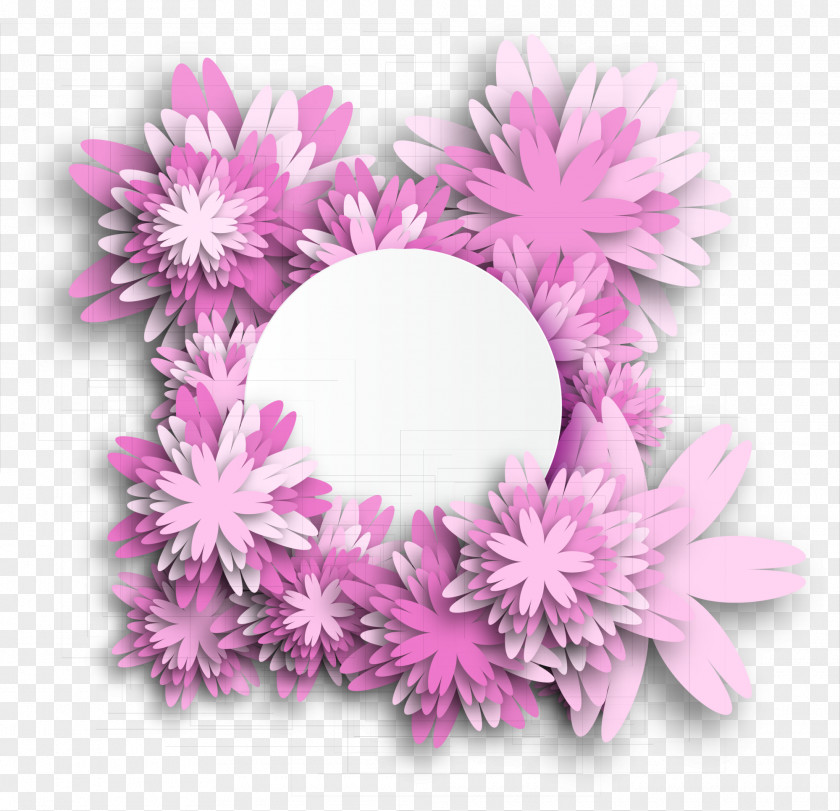 Purple Fresh Flowers Circle Flower Violet PNG