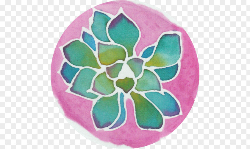 Watercolor Succulent Turquoise PNG