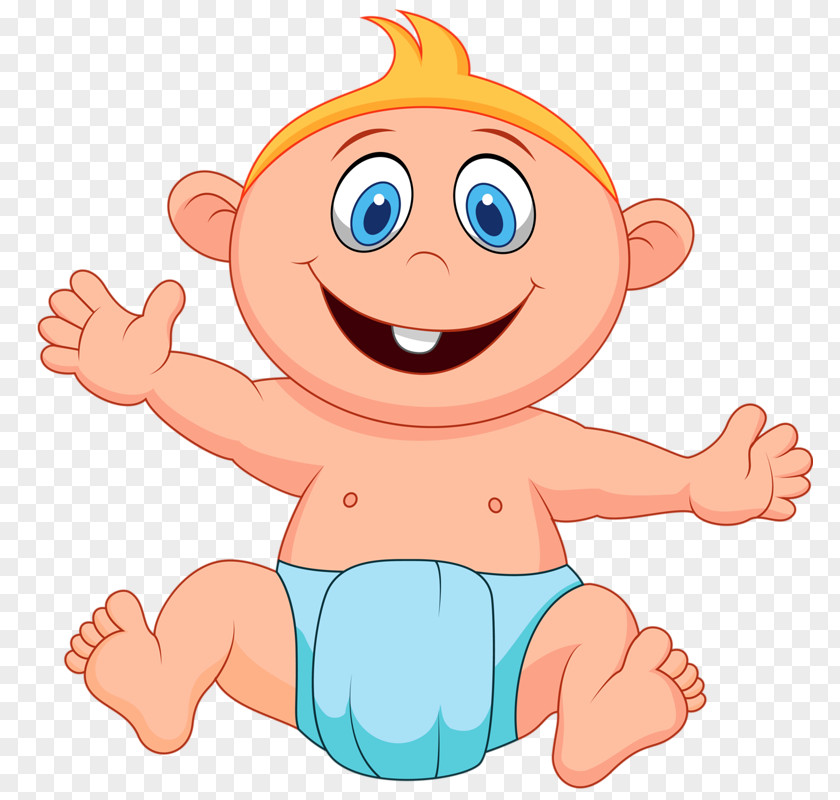Baby Wearing Diapers Infant Cartoon Illustration PNG