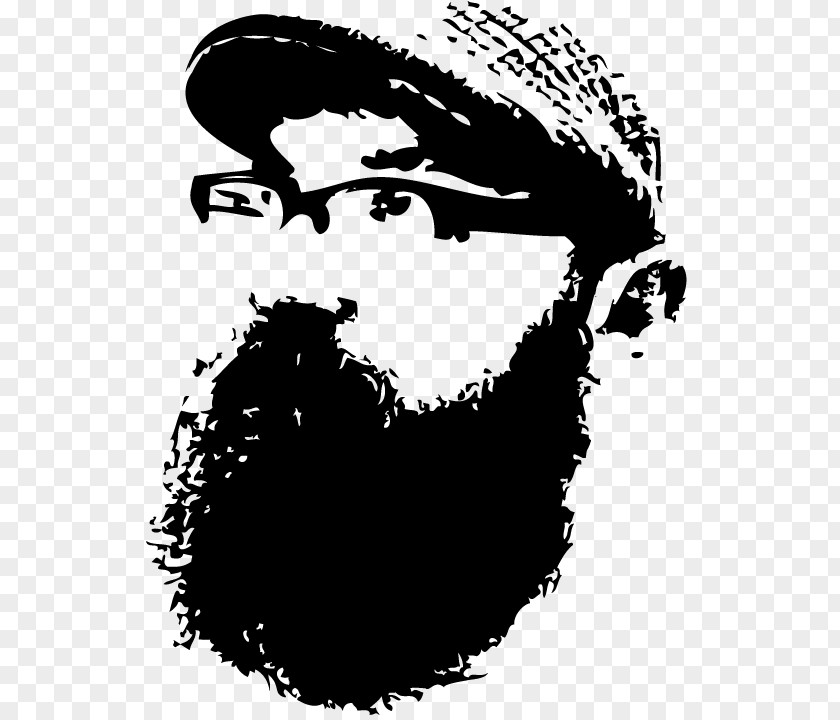 Beard Black & White PNG