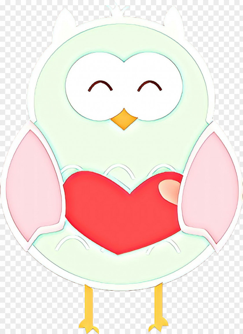Pink Cartoon Bird Heart Owl PNG