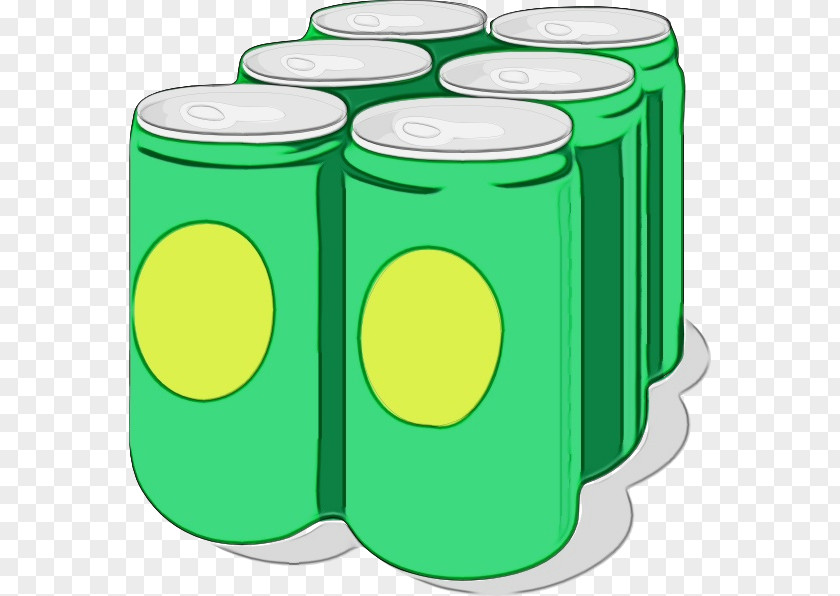 Cylinder Beverage Can Green PNG