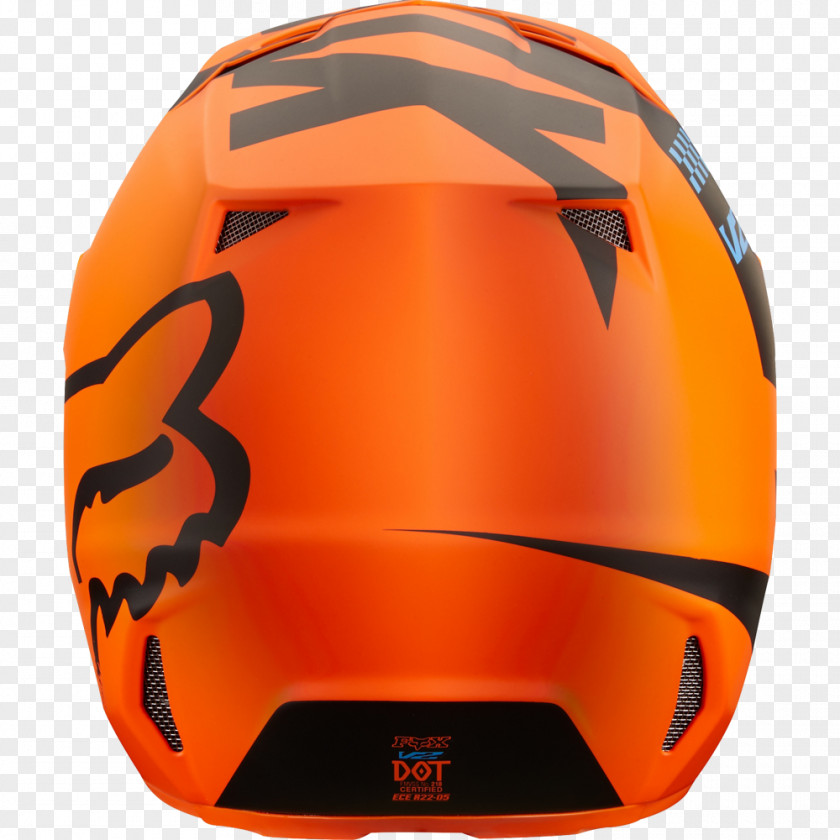 Motorcycle Helmets Fox Racing Orange Color PNG