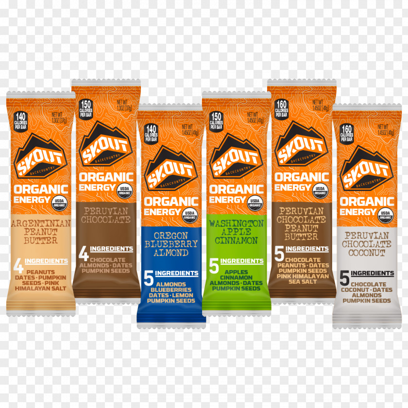 Organic Label Food Flavor Energy Bar Skout Backcountry LLC Certification PNG