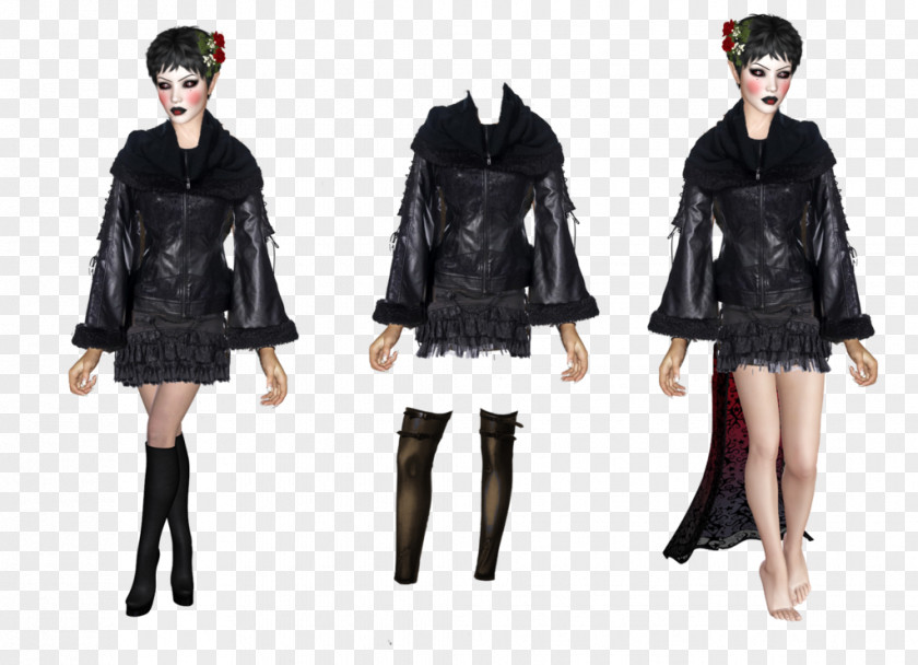Paper Dolls Leather Jacket Punk Fashion Clothing Overcoat Outerwear PNG