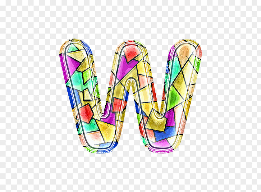 Stained Glass Letter W PNG