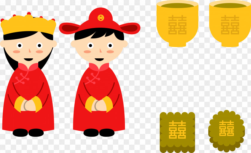 Vector Chinese Wedding Marriage Bride Clip Art PNG