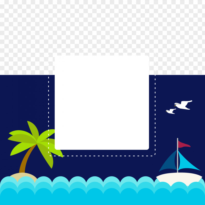 Blue Sailing Element Landscape Vector Material Euclidean Illustration PNG
