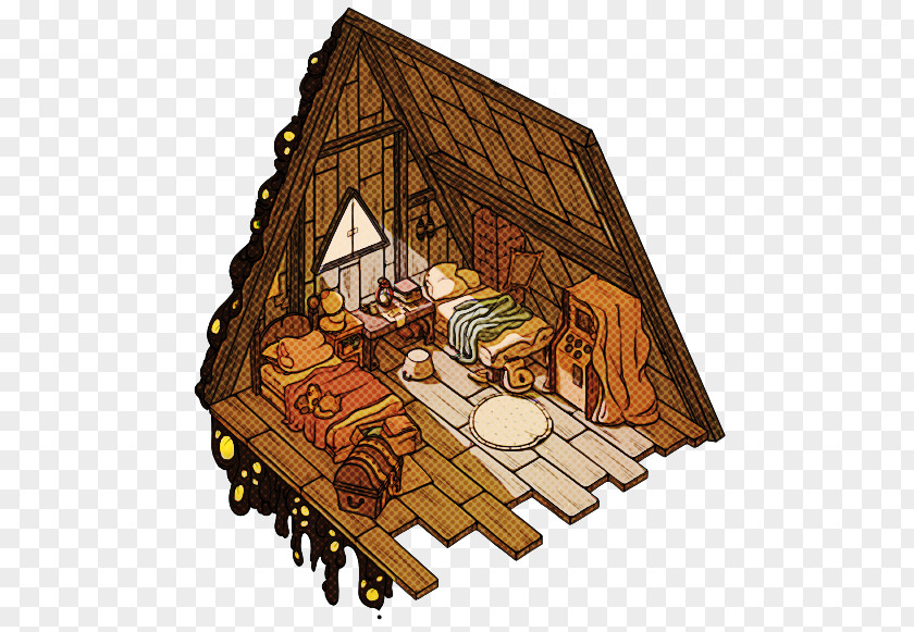 Furniture Wood Log Cabin Hut Roof Nativity Scene Ceiling PNG