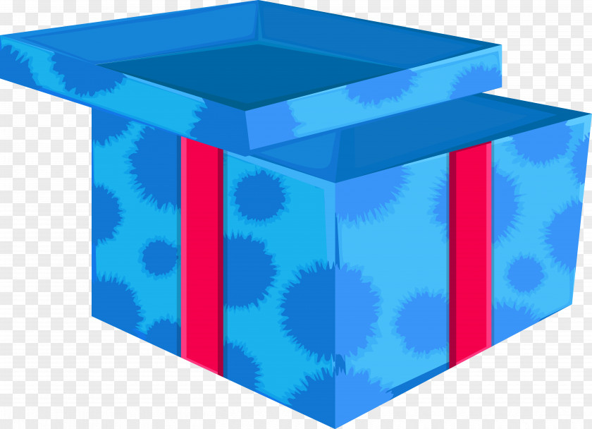 Blue Gift Box Vector PNG