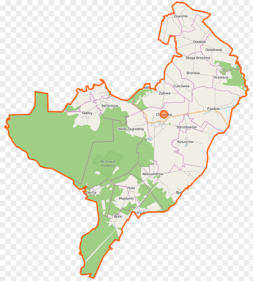 Map Location Zawonia, Masovian Voivodeship Rezerwat Przyrody Podlesie Wikiwand Wikipedia PNG