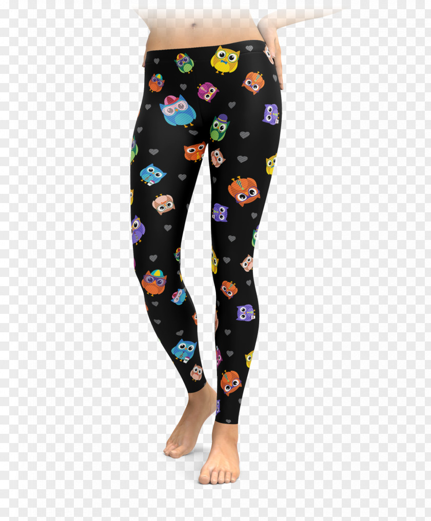 Colorful Owl Leggings Fashion Clothing Sportswear Spandex PNG