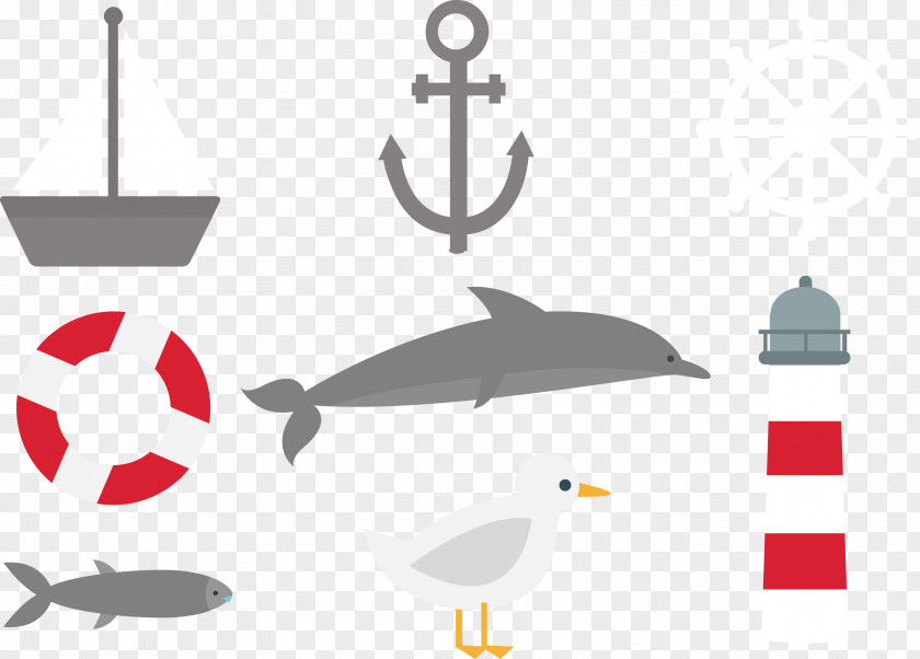 Vector Navigation Tools Elements, Hong Kong Maritime Transport Illustration PNG