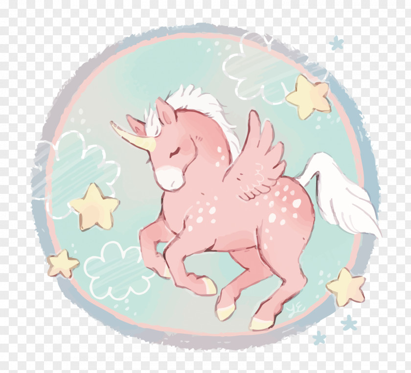 Vector Unicorn Cartoon Illustration PNG