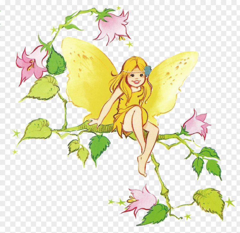 Fairy Flutterbye Flying Flower Doll Child Room Clip Art PNG