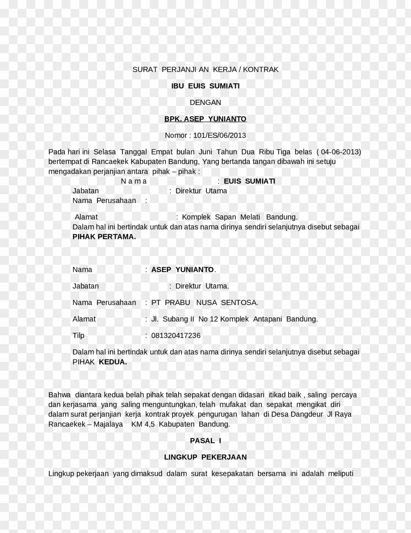Kerjasama Document Paper Wedding Invitation Employment Contract PNG