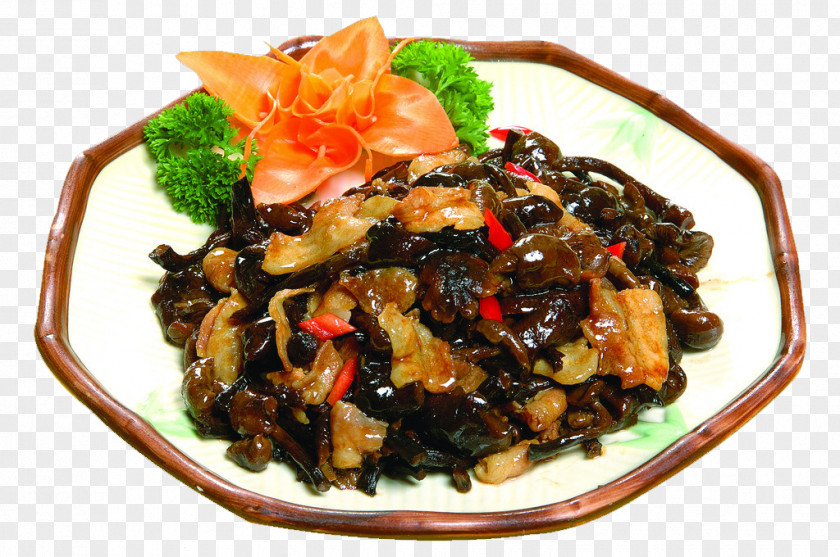 Pork Fried Mushrooms Shanghai Cuisine Chinese Mushroom Food Asian Hazel PNG