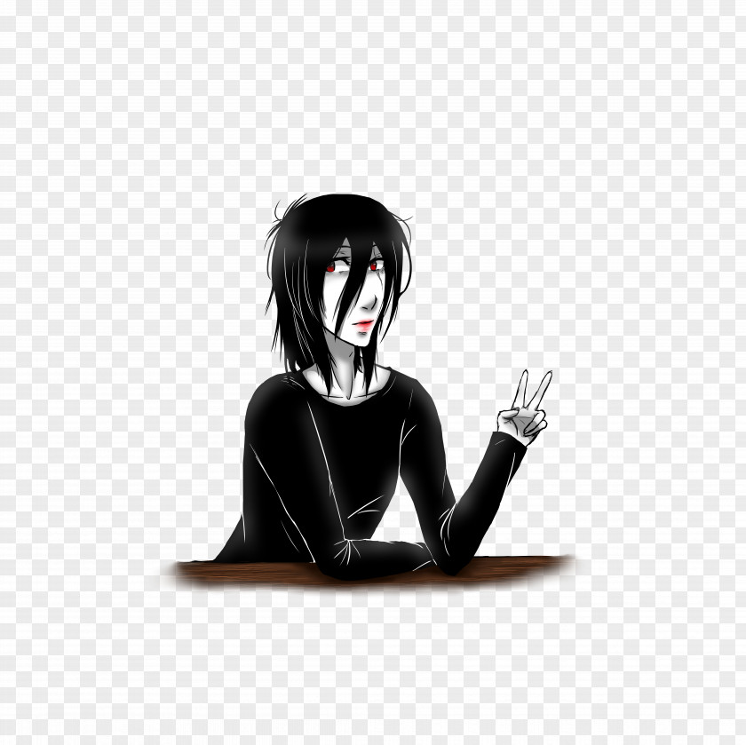 Late Night Cartoon Black Hair Character PNG