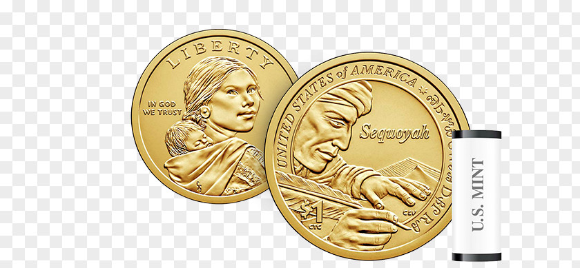 Money Roll United States Sacagawea Dollar Coin Cherokee PNG