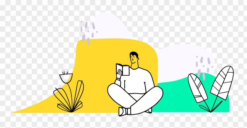 Person Sitting With Plants PNG