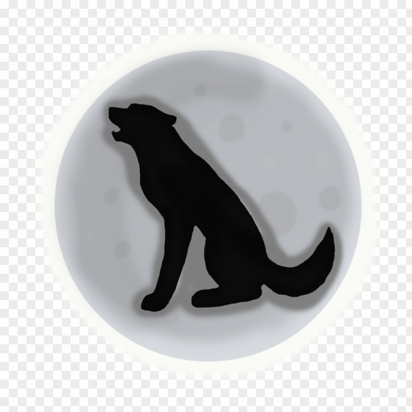 The Wolf And Moon Cat Black M Font PNG
