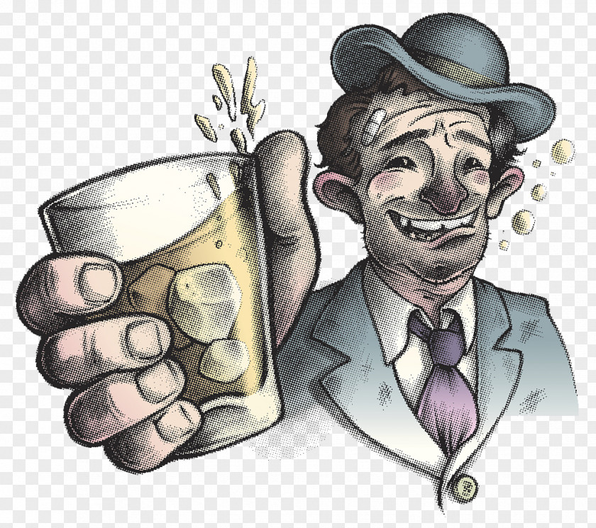 A Man With Drunken Man. Illustration PNG