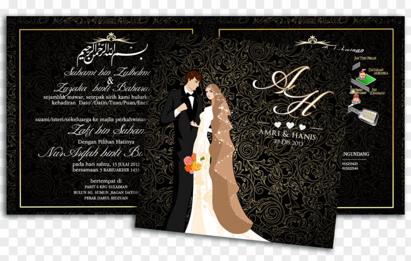 Wedding Invitation Marriage Bride Post Cards Kad Kahwin Lovely PNG