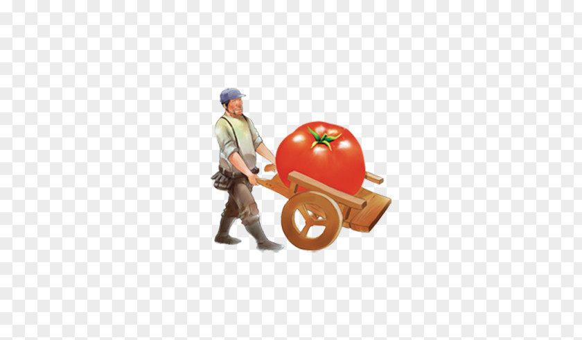 Beautiful Cute Cartoon Villain Trolley Tomatoes Download Icon PNG